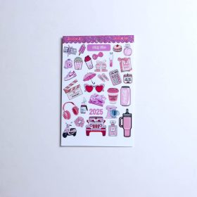 استیکر طرح ترکیبی رنگ صورتی