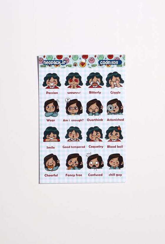 استیکر طرح احساسات دخترونه (کد 1011)