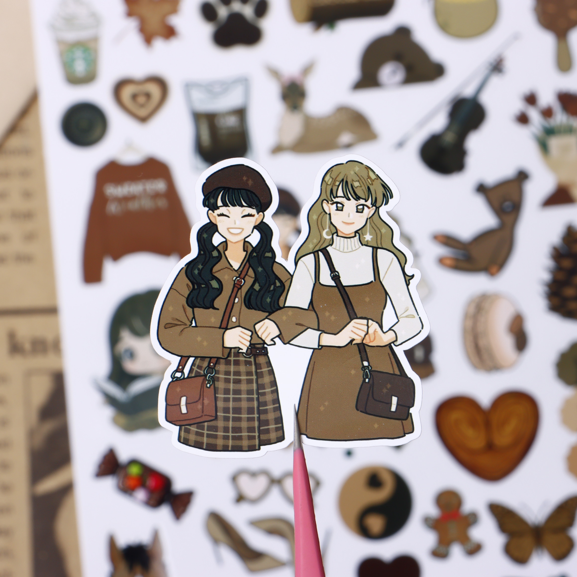 استیکر ژورنال پینترستی قهوه ای - تصویر 3