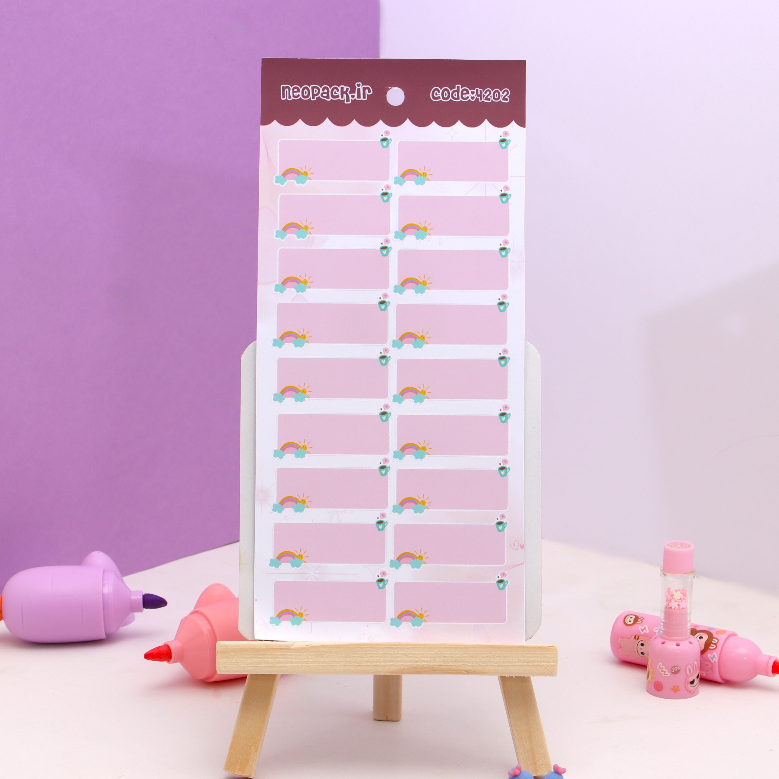 استیکر اسم طرح رنگین کمان(ریز) - تصویر 2