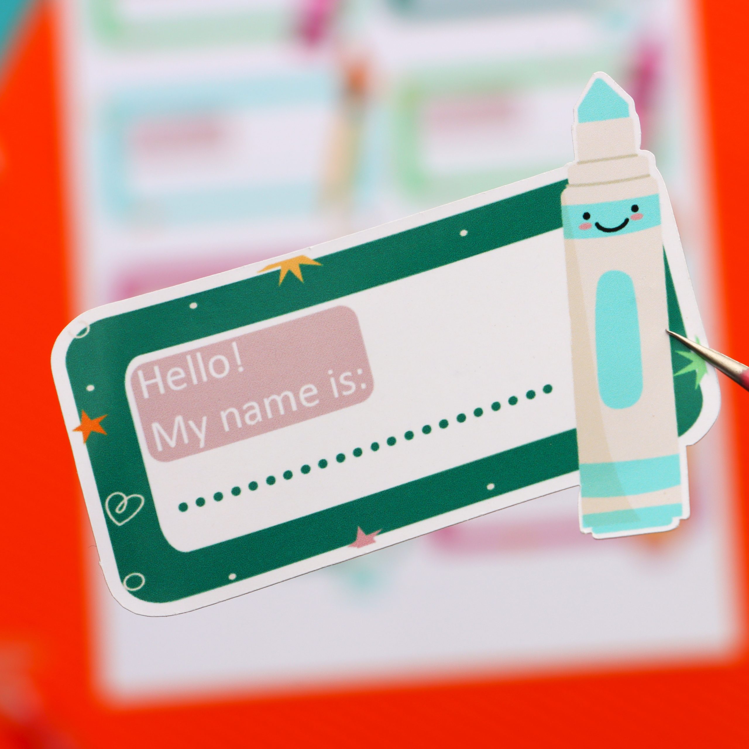 استیکر نام انگلیسی طرح مداد شمعی - تصویر 3