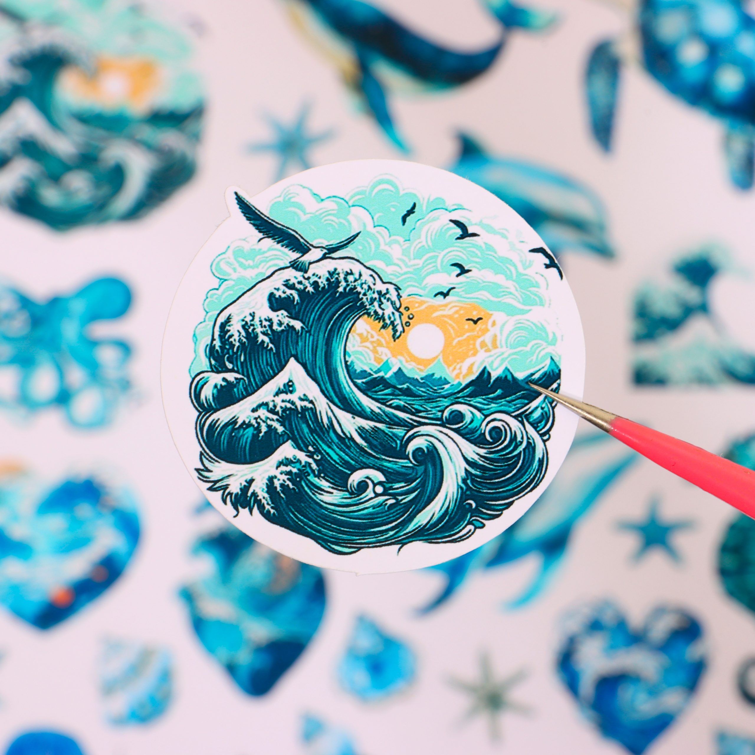 استیکر طرح دریا - تصویر 4