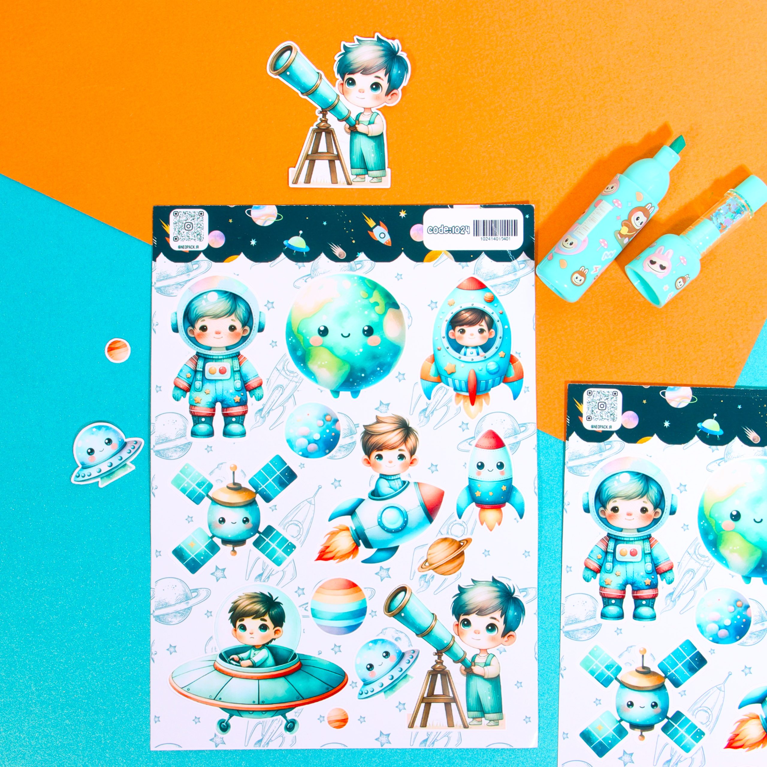 استیکر طرح پسر فضانورد - تصویر 2