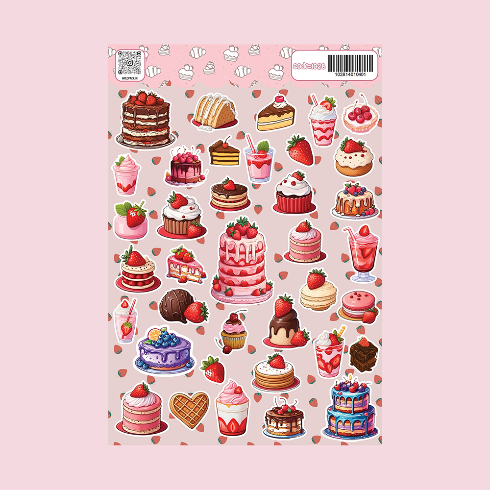استیکر طرح شیرینی ها (کد 1028)