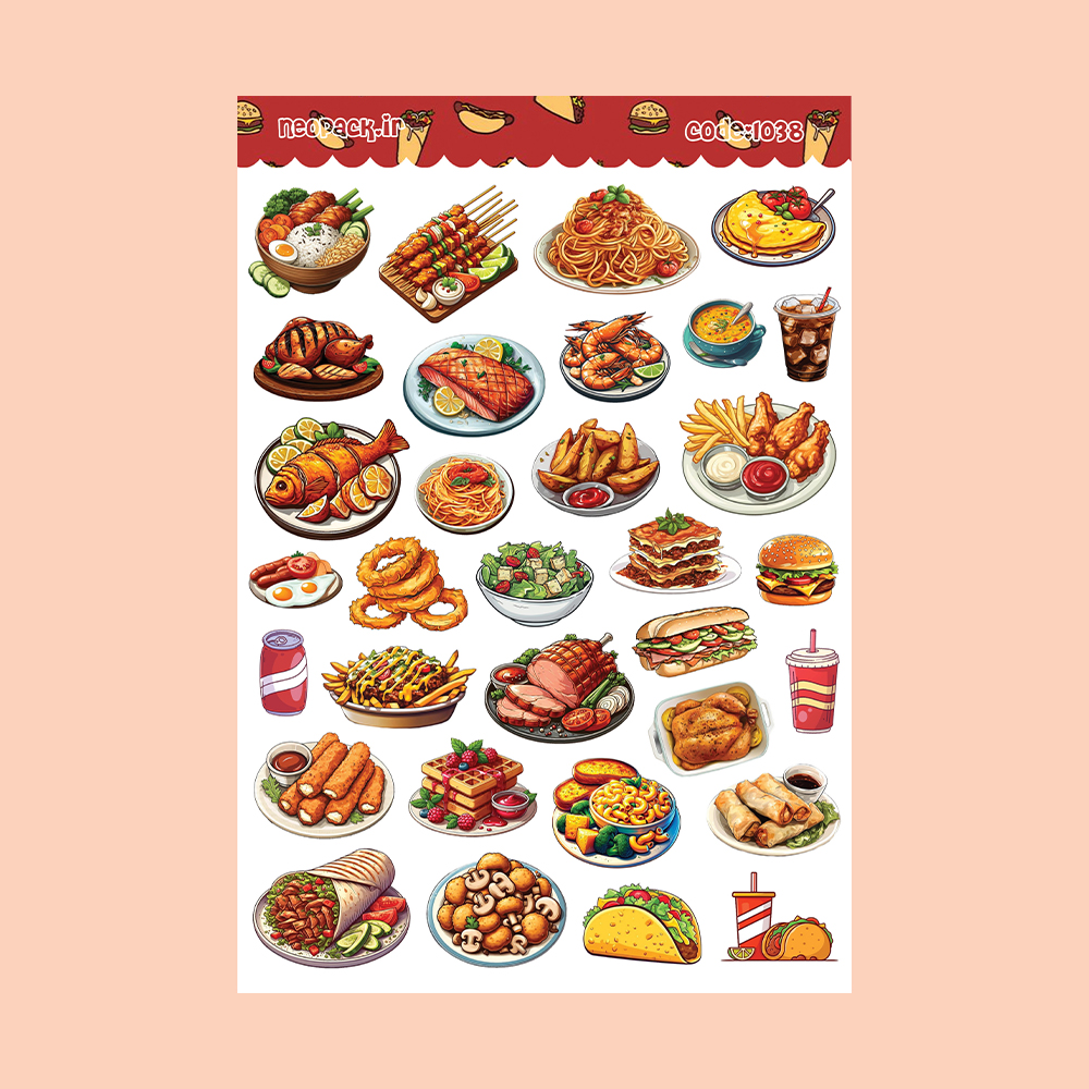 استیکر طرح غذاها