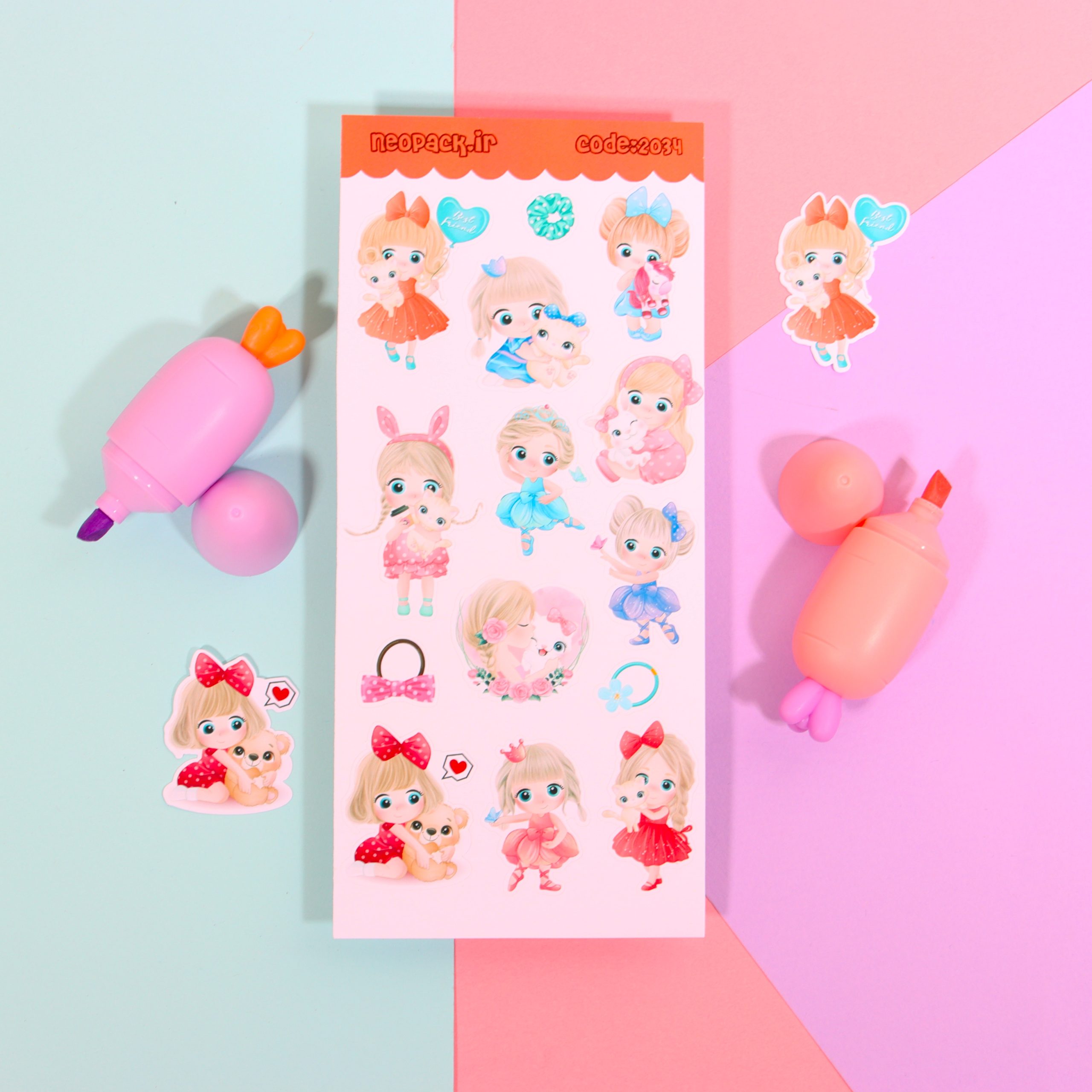 استیکر طرح دختر پاپیونی - تصویر 2