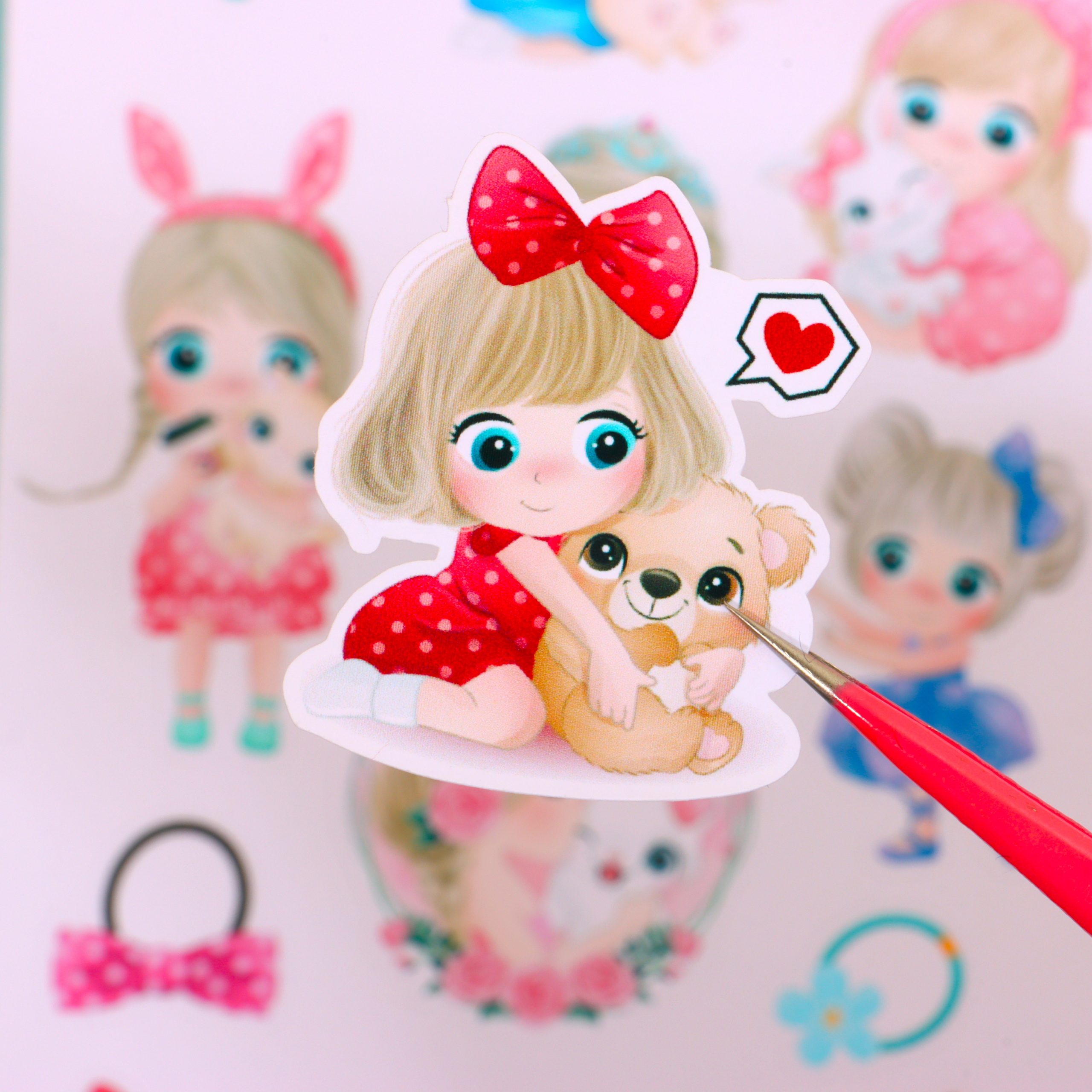 استیکر طرح دختر پاپیونی - تصویر 3