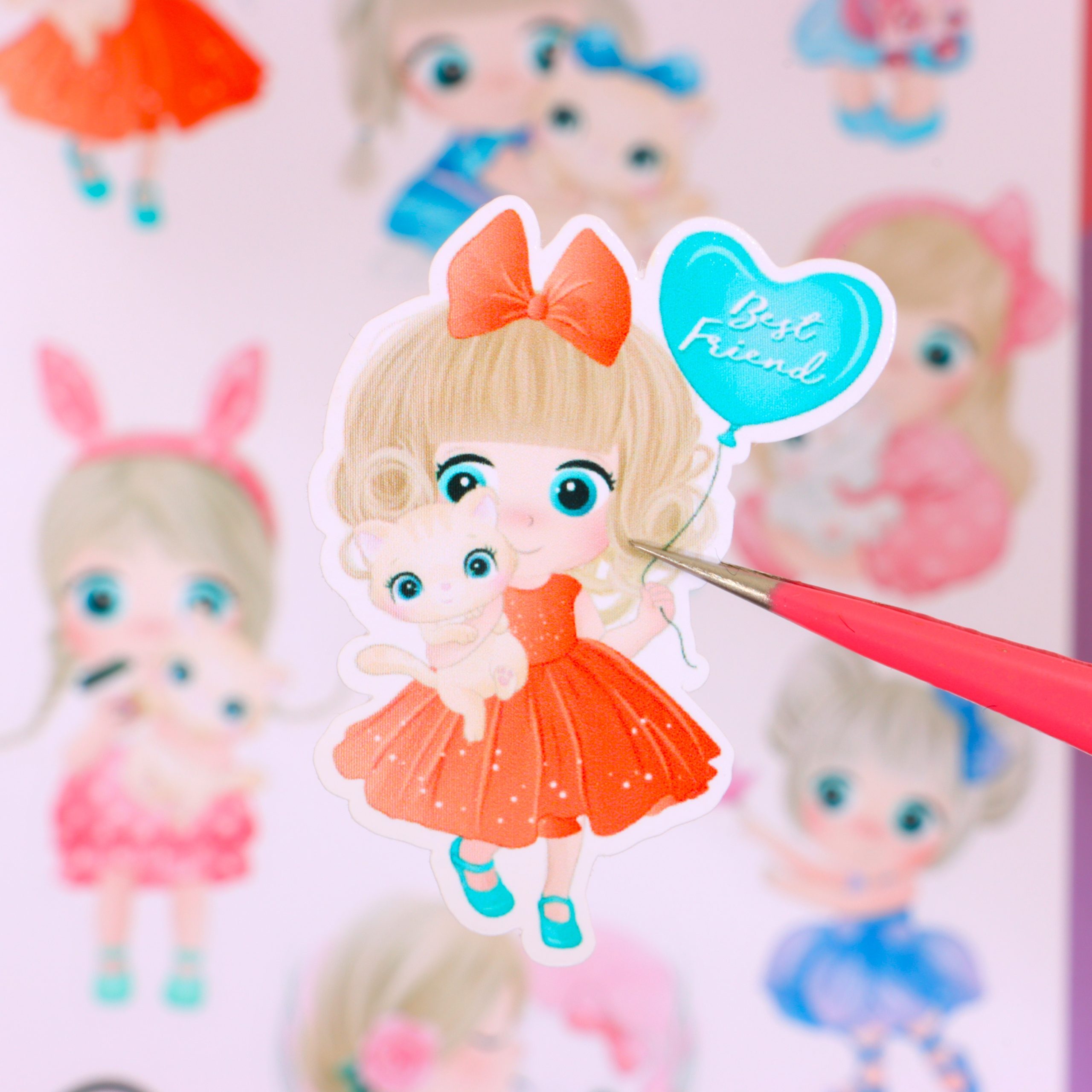 استیکر طرح دختر پاپیونی - تصویر 4