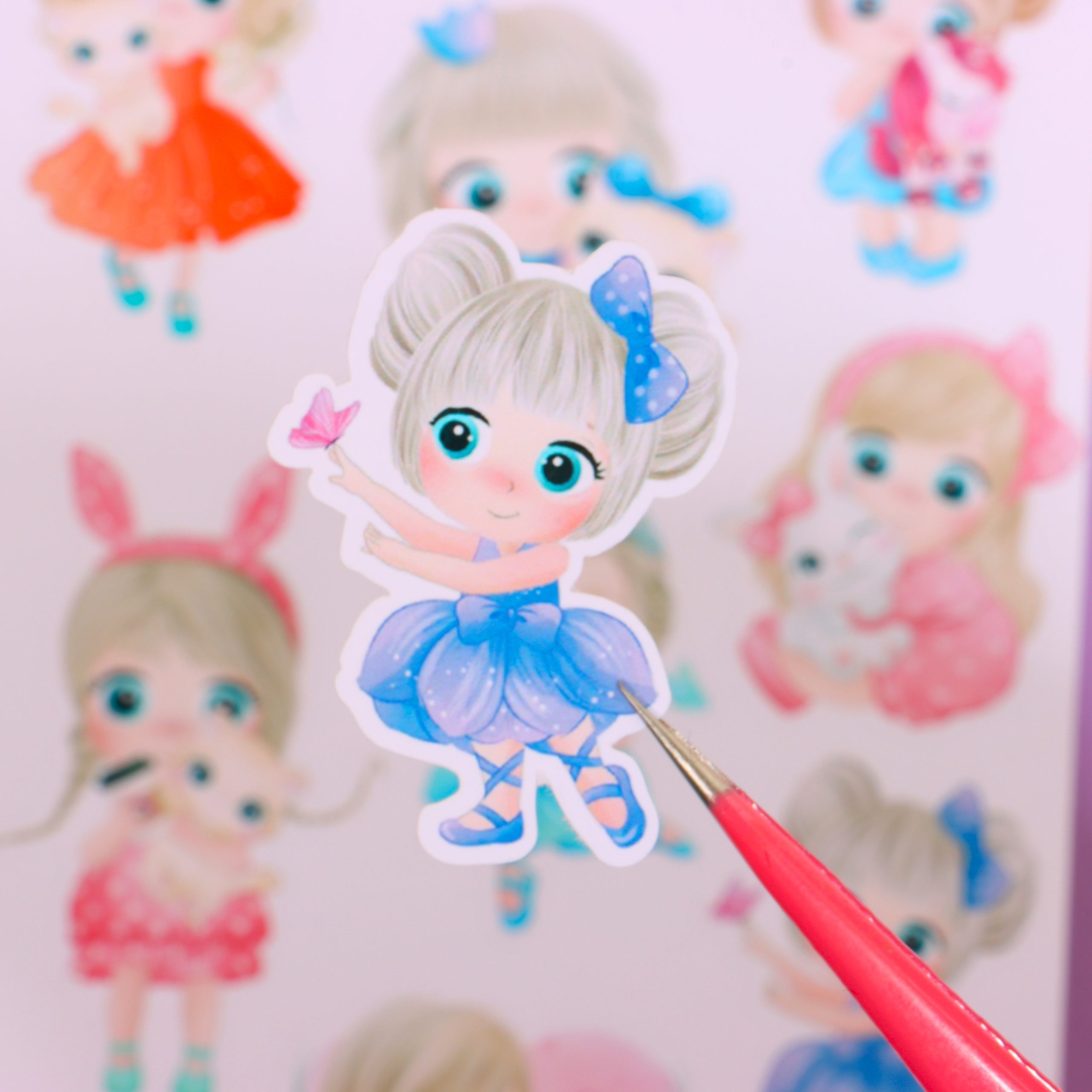 استیکر طرح دختر پاپیونی - تصویر 5