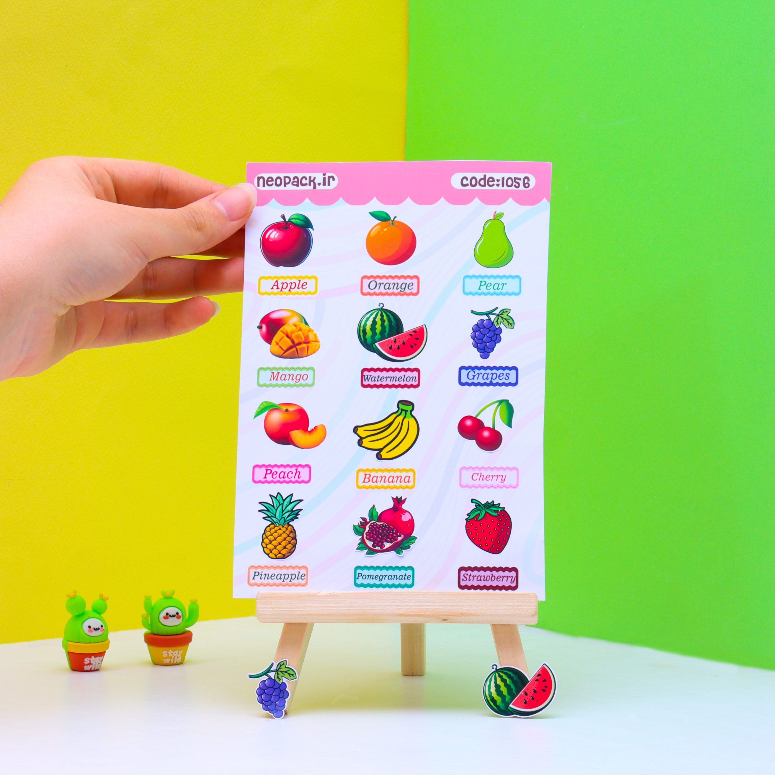 استیکر آموزشی طرح میوه ها - تصویر 2
