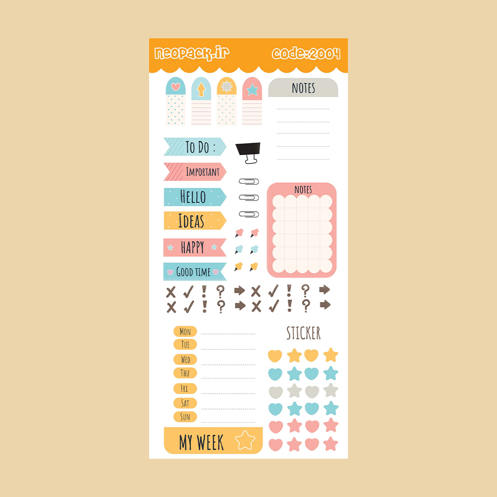 استیکر طرح تو دو لیست