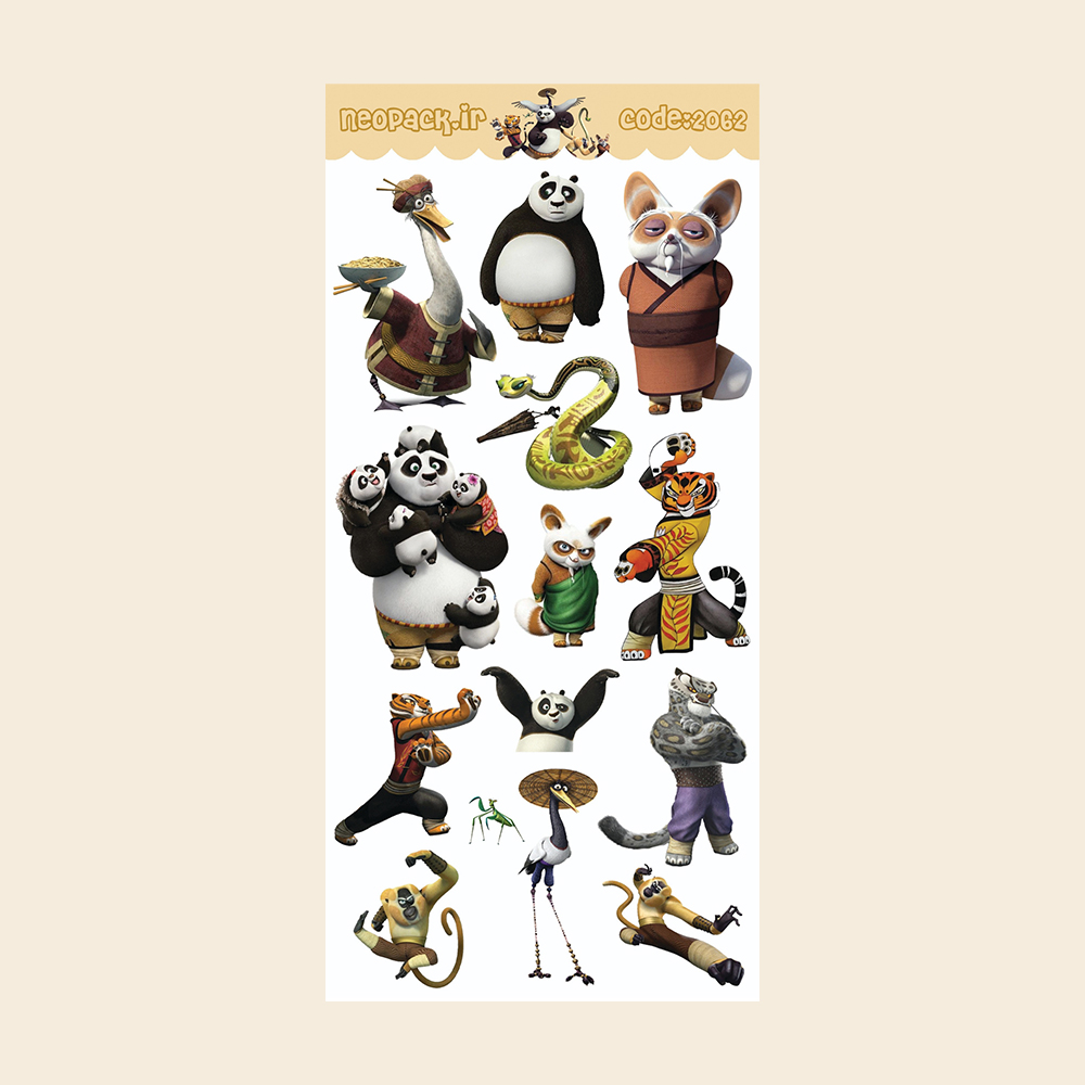 استیکر طرح انیمیشن پاندای کونگ فو کار