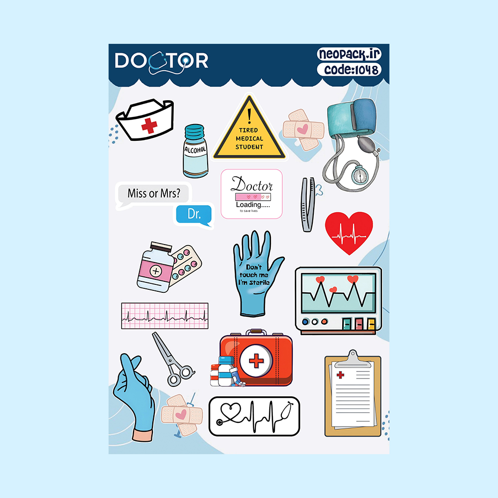 استیکر طرح شغل دکتر
