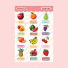 استیکر آموزشی طرح میوه ها