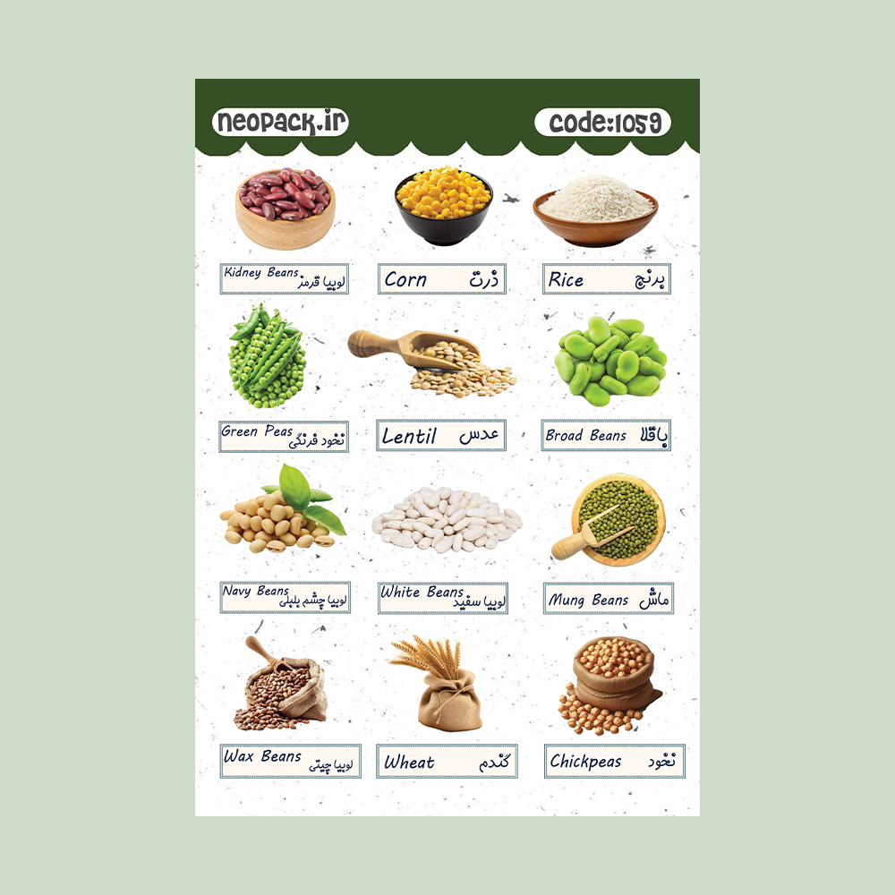 استیکر آموزشی طرح موادغذایی